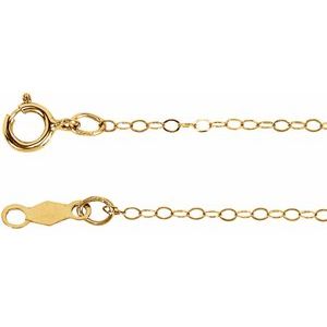 14K Yellow Gold 1 mm Flat Cable 24" Chain