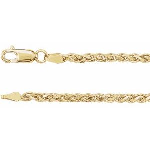 14K Yellow Gold 2.75 mm Diamond-Cut Wheat 24" Chain