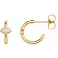 14K Yellow Gold 1/8 CTW Natural Diamond Huggie Hoop Earrings