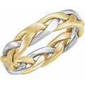 14K Yellow/White Gold 4.5 mm Hand-Woven Band Size 8.5