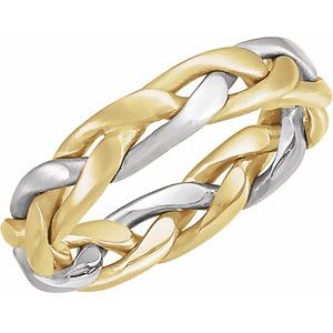 14K Yellow/White Gold 4.5 mm Hand-Woven Band Size 8.5