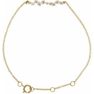 14K Yellow Gold 1/3 CTW Natural Diamond  Bar 6-7" Bracelet