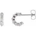 14K White Gold 3/8 CTW Natural Diamond 9.25 mm Hoop Earrings