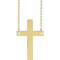14K Yellow Gold Cross 18" Necklace