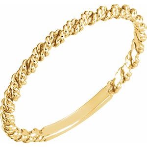14K Yellow Gold 2 mm Twisted Rope Band
