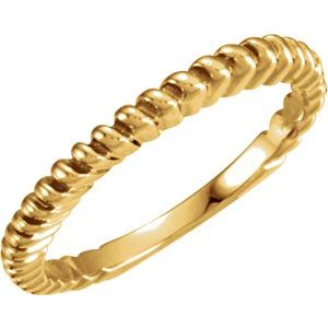 14K Yellow Gold 2 mm Twisted Rope Band