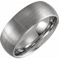 Tungsten 8 mm Comfort-Fit Half Round Band Size 14