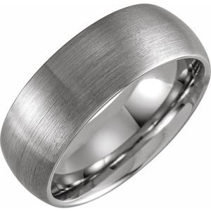 Tungsten 8 mm Comfort-Fit Half Round Band Size 14