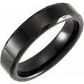 Black PVD Tungsten 6 mm Geometric Faceted Beveled-Edge Comfort-Fit Band Size 14