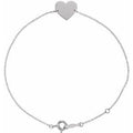 Sterling Silver Engravable Heart 7-8" Bracelet