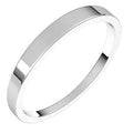 14K White Gold 2.5 mm Tapered Flat Band Size 4.5