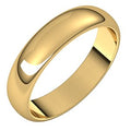 14K Yellow Gold 4.5 mm Half Round Band Size 7.5