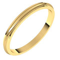 10K Yellow Gold 2 mm Stepped-Edge Half Round Band Size 7.5