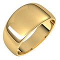 14K Yellow Gold 10 mm Tapered Half Round Band Size 9.5