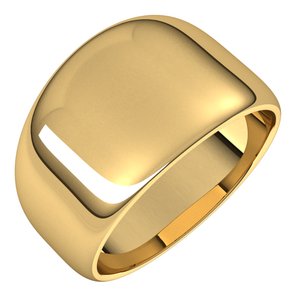 14K Yellow Gold 12 mm Tapered Half Round Band Size 7