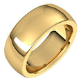 14K Yellow Gold 8 mm Heavyweight Comfort-Fit Half Round Band Size 8.5