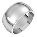 14K White Gold 10 mm Milgrain Half Round Band Size 10
