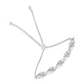 .925 Sterling Silver Diamond Accent Interlocking Infinity and Heart 4”-10” Adjustable Bolo Tennis Bolo Bracelet (H-I Color