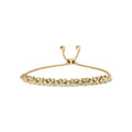 18K Yellow Gold Plated .925 Sterling Silver 1/4 Cttw Diamond Marquise Shaped Link 4"-10" Adjustable Bolo Bracelet (I-J Color