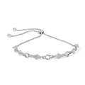 .925 Sterling Silver 1/2 Cttw Diamond Alternating Circle and Kite Link Adjustable Bolo Bracelet (I-J Color, I3 Clarity) - 4"