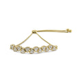 Yellow Gold Plated .925 Sterling Silver 1/2 Cttw Diamond Sideways Hearts Bolo Bracelet (H-I Color, I1-I2 Clarity) - 4”-10”