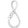 14K White Gold 1/5 CTW Natural Diamond Infinity-Inspired Pendant