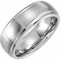 Cobalt 8 mm Stepped-Edge Comfort-Fit Flat Band Size 14