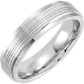 Cobalt 6 mm Stepped-Edge Grooved Flat Band Size 13