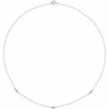 14K White Gold 1/6 CTW Natural Diamond 3-Station 20" Necklace