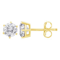 18K Yellow Gold 1-1/2 Cttw Round Brilliant-Cut Near Colorless Diamond Classic 6-Prong Stud Earrings (H-I Color, I1-I2