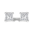 14K White Gold 1/4 Cttw Lab-Grown Princess Diamond Stud Earrings