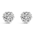 .925 Sterling Silver 1/10 cttw Prong Set Round-Cut Trio Diamond Stud Earrings (I-J Color, I3 Clarity)