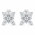 14K White Gold Marquise Diamond Flower Stud Earring (1.00 cttw, H-I Color, SI1-SI2 Clarity)