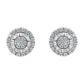 Sterling Silver Diamond Cluster Earrings (1 cttw, I-J Color, I2-I3 Clarity)