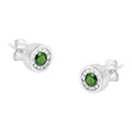.925 Sterling Silver 1/4 Cttw Round Brilliant-Cut Green Diamond Miracle-Set Stud Earrings (Fancy Color-Enhanced, I1-I2