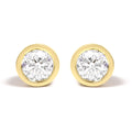 14K Gold Lab Grown Diamond Screw-Back Classic Bezel Solitaire Stud Earrings (G-H Color, VS2-SI1 Clarity)