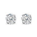 AGS Certified 14K White Gold 1.0 Cttw 4-Prong Set Brilliant Round-Cut Solitaire Diamond Push Back Stud Earrings (H-I Color