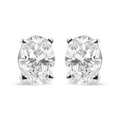 14K White Gold 3/4 Cttw Lab-Grown Oval Diamond Stud Earrings