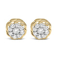 10K Yellow Gold Plated .925 Sterling Silver 1/2 Cttw Diamond Cluster Stud Earrings (J-K Color, I2-I3 Clarity)