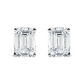 14K White Gold 2.0 Cttw Emerald Cut Lab Grown Diamond Solitaire Stud Earrings (G-H Color, VS1-VS2 Clarity)