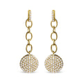 14K Yellow Gold 1.0 Cttw Diamond Chain Cluster Dangle Chain Earrings (I-J Color, I1-I2 Clarity)