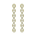 Sterling Silver 1.0 Cttw Yellow Diamond Linked Circle Drop Earrings