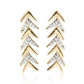 18K Yellow Gold Plated .925 Sterling Silver 1/5 Cttw Diamond Chevron Arrow Stud Earring (I-J Color, I2-I3 Clarity)