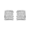 10K White Gold 1/2 Cttw Princess Cut Diamond Square Shaped Multi Stone Stud Earrings (H-I Color, SI1-SI2 Clarity)