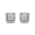 10K White Gold 1.0 Cttw Diamond Composite with Halo Stud Earrings (H-I Color, I1-I2 Clarity)