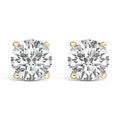 14K Gold Round Lab Grown Diamond Solitaire Stud Earrings with Screw Backs