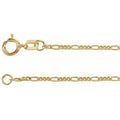 14K Yellow Gold 1.28 mm Figaro 24" Chain