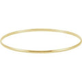 14K Yellow Gold Engravable 2 mm Half Round Bangle 7 1/2" Bracelet