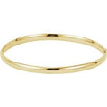 14K Yellow Gold 4 mm Hinged Bangle 7" Bracelet