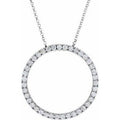 14K White Gold 1 CTW Natural Diamond Circle 18" Necklace